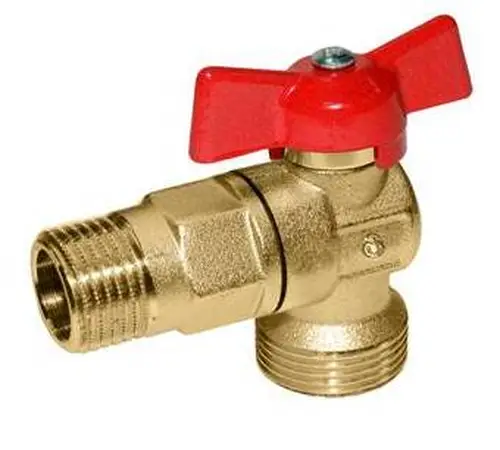 Кран шаровый угловой 1/2" х 3/4" НР (ручка-бабочка) Цветлит ZW10032