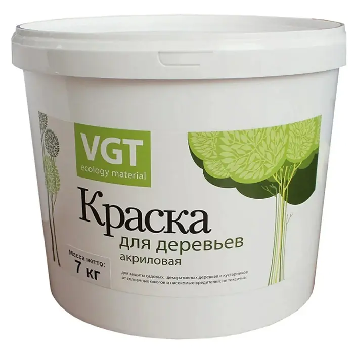 Краска для деревьев VGT акриловая ВД-АК-1180. 7 кг. РФ.