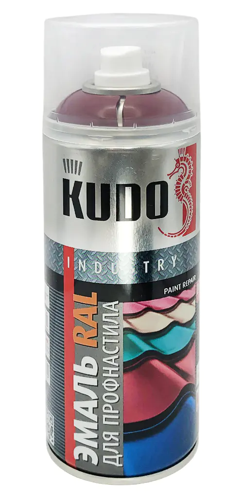 Эмаль аэрозольная для профнастила KUDO RAL 3005 (красный) 520 мл, KU-03005R