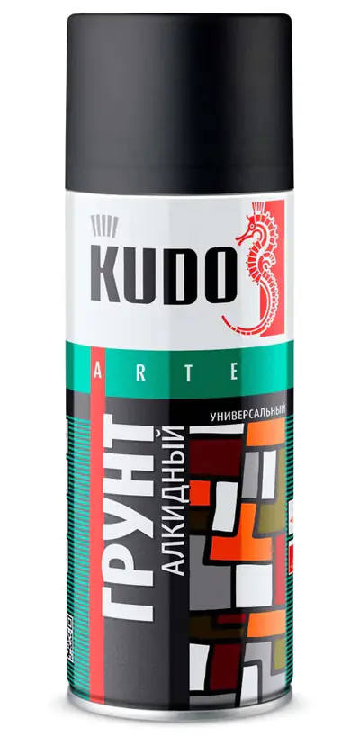 Грунт аэрозольный универсальный KUDO KU-2003. Черный. 520 мл. РФ.
