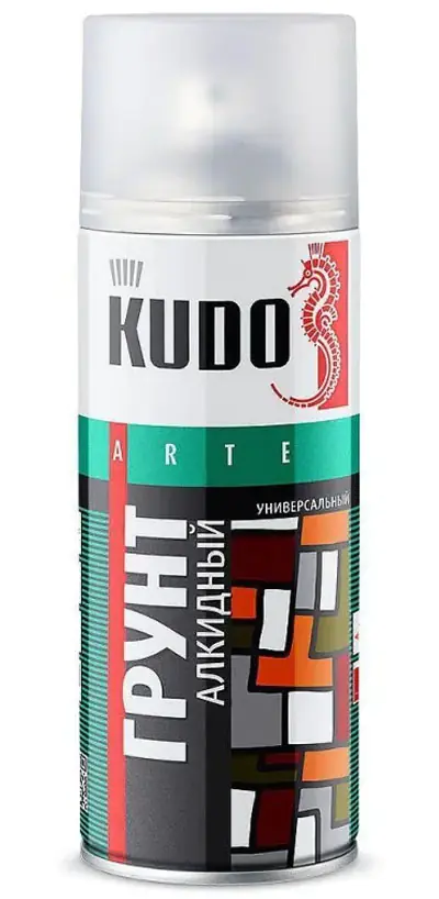 Грунт аэрозольный универсальный KUDO KU-2004. Белый. 520 мл. РФ.