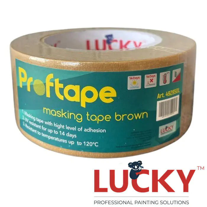Лента малярная термостойкая Lucky 48 мм х 50 м. 492950L. Коричневая. Китай.