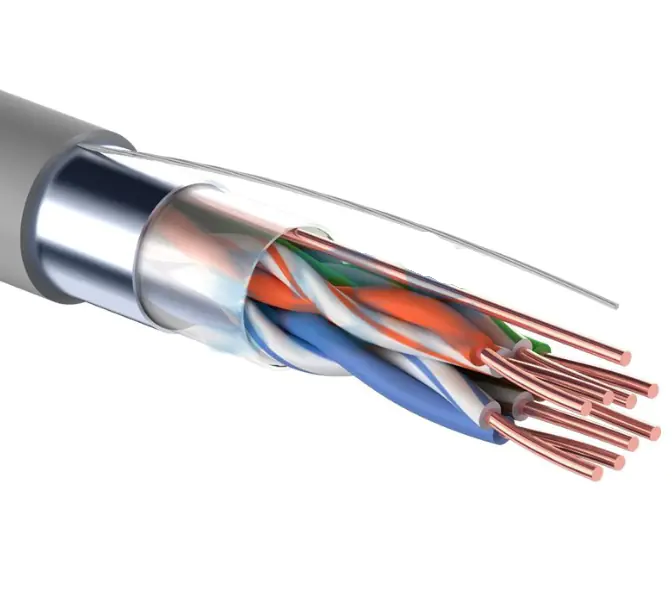 Кабель F/UTP Cat.5e 4х2х24 AWG (витая пара). Экранир. Серый. Цена за м.п. РФ.