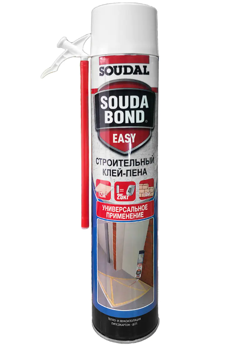 Клей-пена Soudal Soudabond Easy с трубочкой 750 мл.