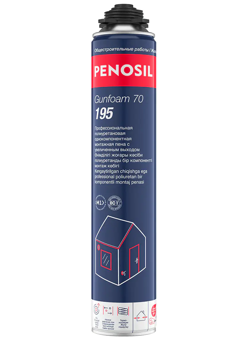 Пена монтажная PENOSIL Gunfoam 70 195 c увеличенным выходом 850 мл