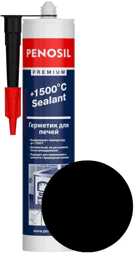Герметик Penosil Premium для печей и каминов +1500°C. Черный. 280 мл. Турция.