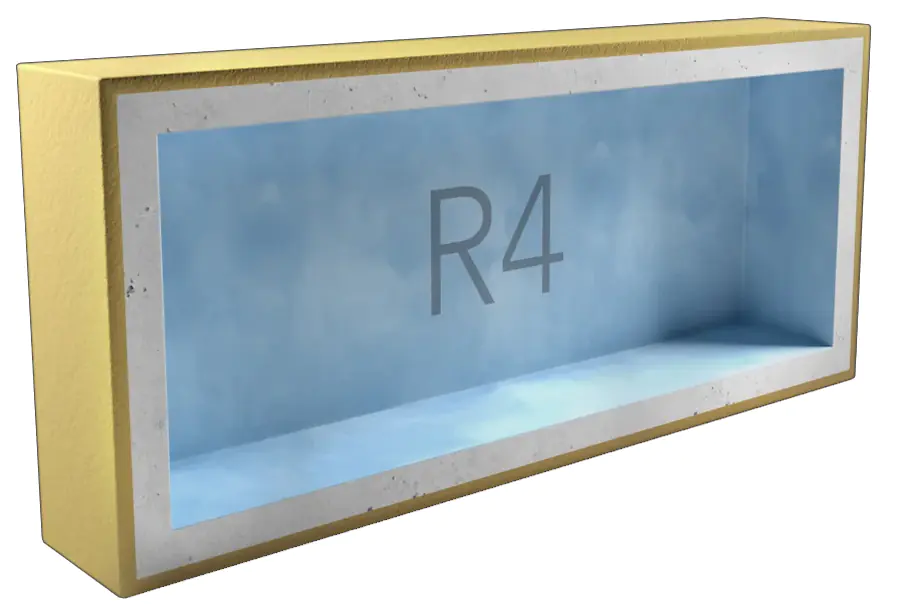 Подрозетник четверной АкустикГипс Бокс R4 120х340х45 мм. РФ.
