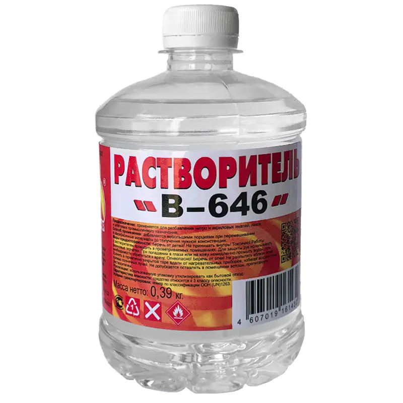Растворитель В-646 Вершина 0,5 л. РФ.