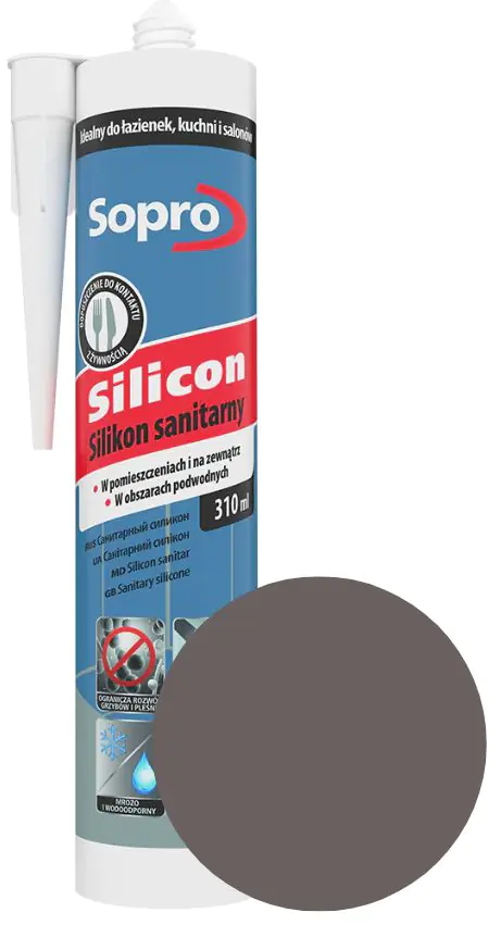 Герметик силиконовый Sopro. 310 мл. Бетонно-серый 14. Польша.