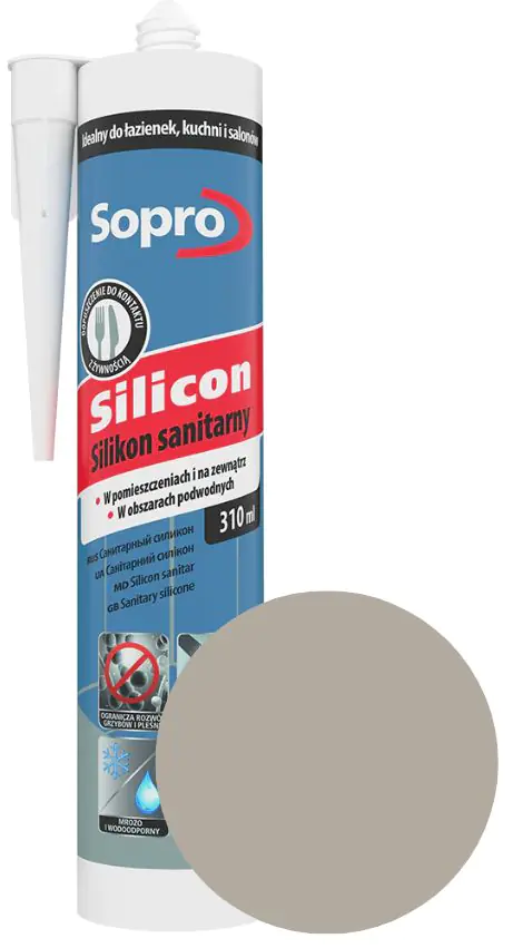 Герметик силиконовый Sopro. 310 мл. Серый 15. Польша.
