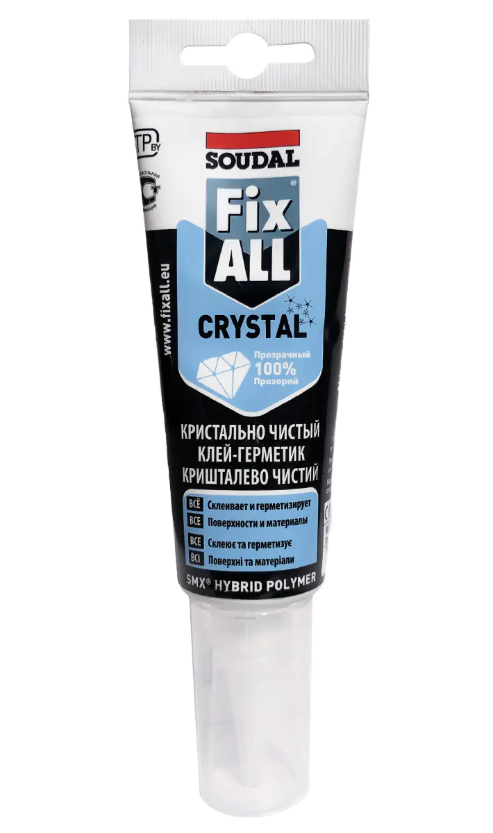 Soudal Fix All Crystal. Прозрачный клей-герметик. 125 мл. Бельгия.