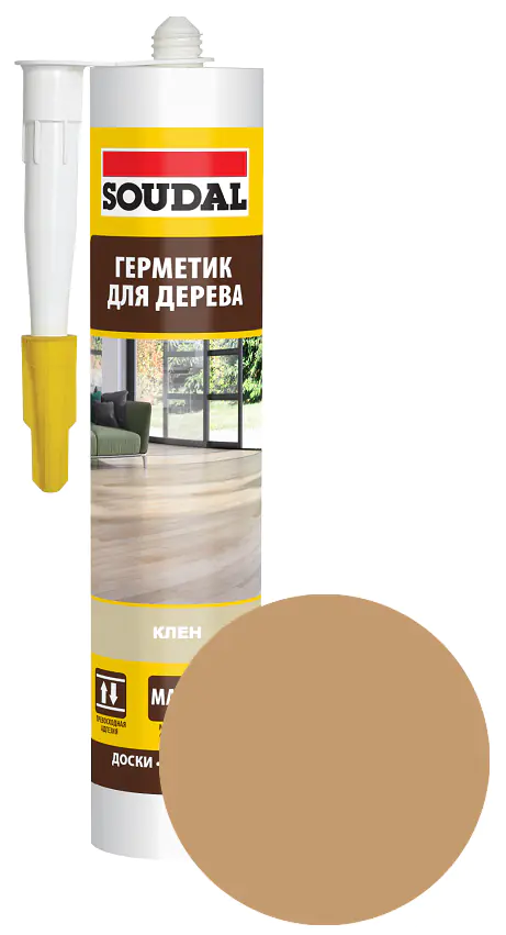 Герметик акриловый для дерева Soudal клен, ясень 280 мл. Бельгия.