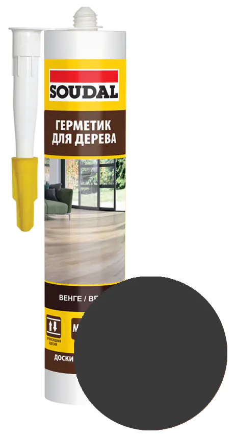 Герметик акриловый для дерева Soudal венге 280 мл. Бельгия