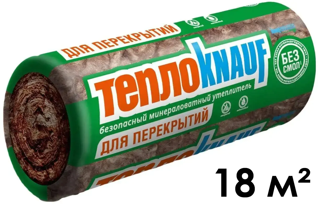 ТеплоKNAUF TR 040 Aquastatik Теплорулон. РФ. Толщина 50 мм. Рулон 18 м.кв.
