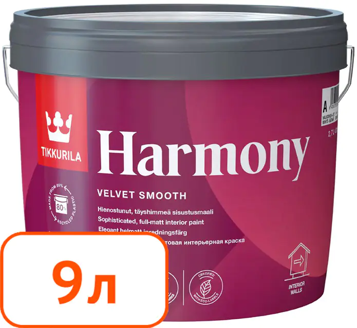 Краска Tikkurila Harmony Base A. Финляндия. 9 л.