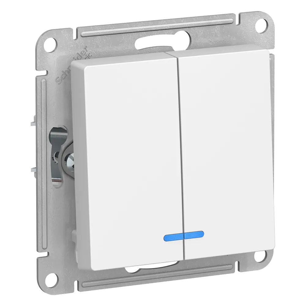 Выключатель двухкл. с подсветкой Schneider Electric AtlasDesign ATN000153. РФ.