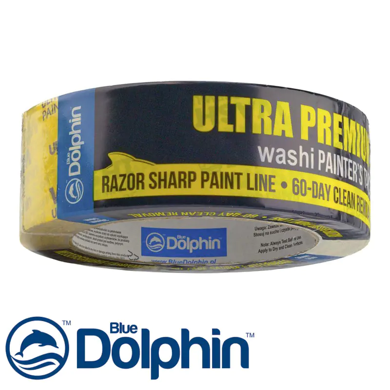 Лента малярная Washi Painters Tape Premium Blue Dolphin 38 мм х 50 м. Польша.